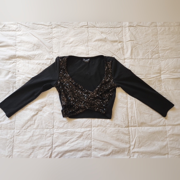 Bebe Sequin Crop Top - Picture 2 of 2